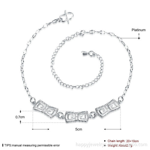 Jenia Hot Sale Wholesale Infinity Charm Silver Plated Fancy Anklet